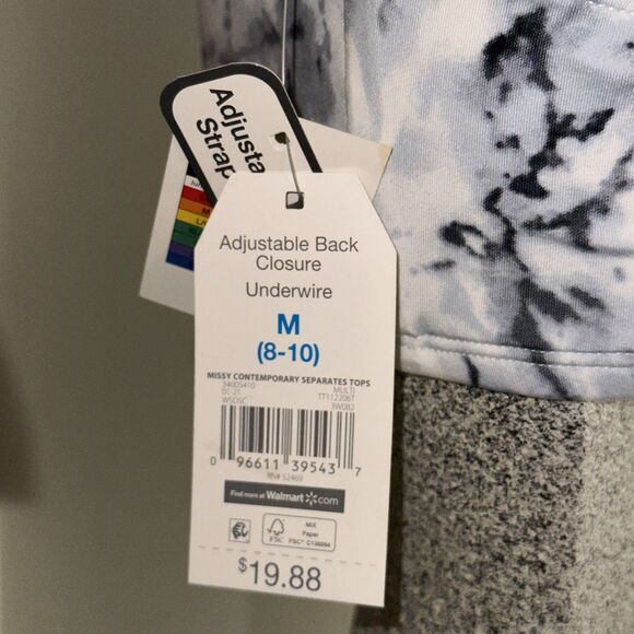 M 8/10 Women’s Bikini Top Two Adjustable Straps Underwire - Picture 5 of 13